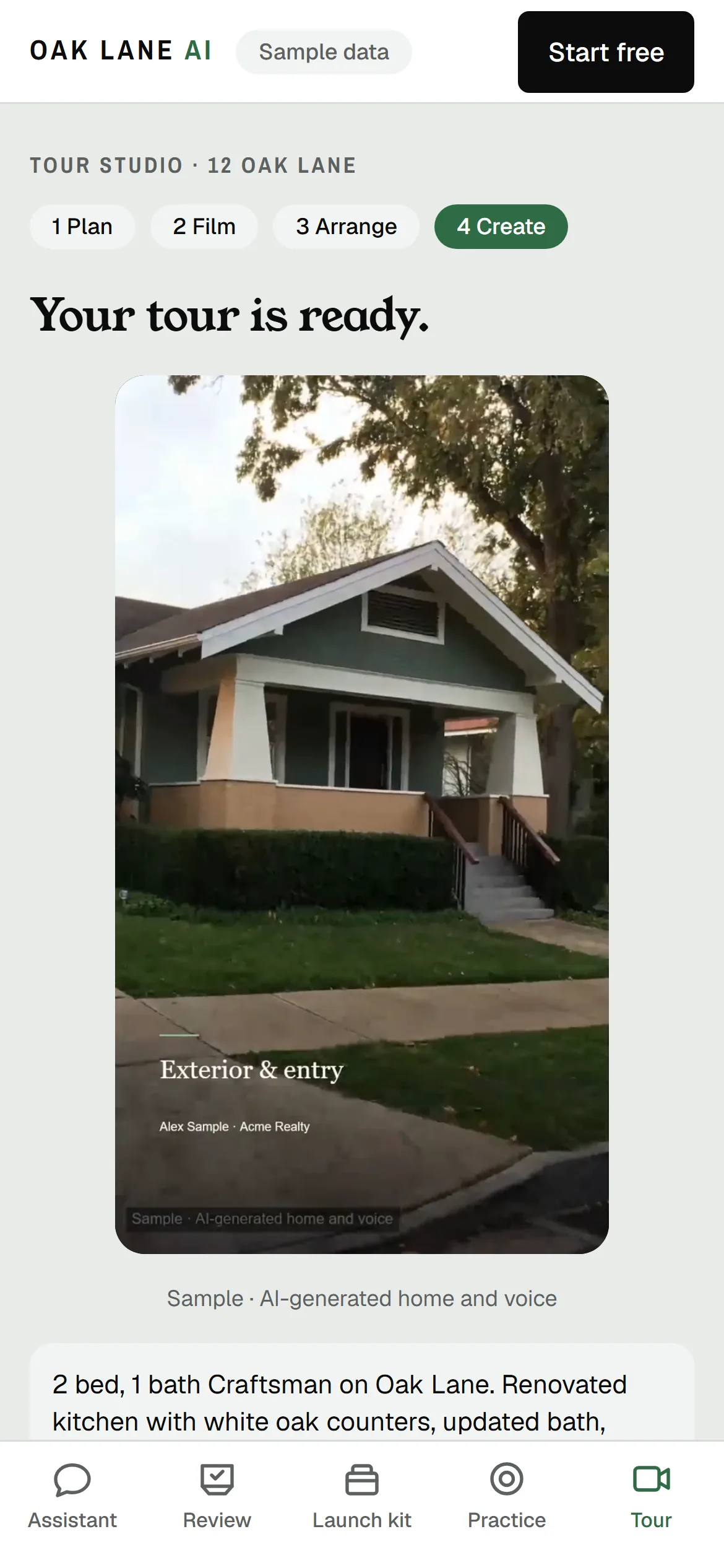 The finished 12 Oak Lane tour with its Instagram caption