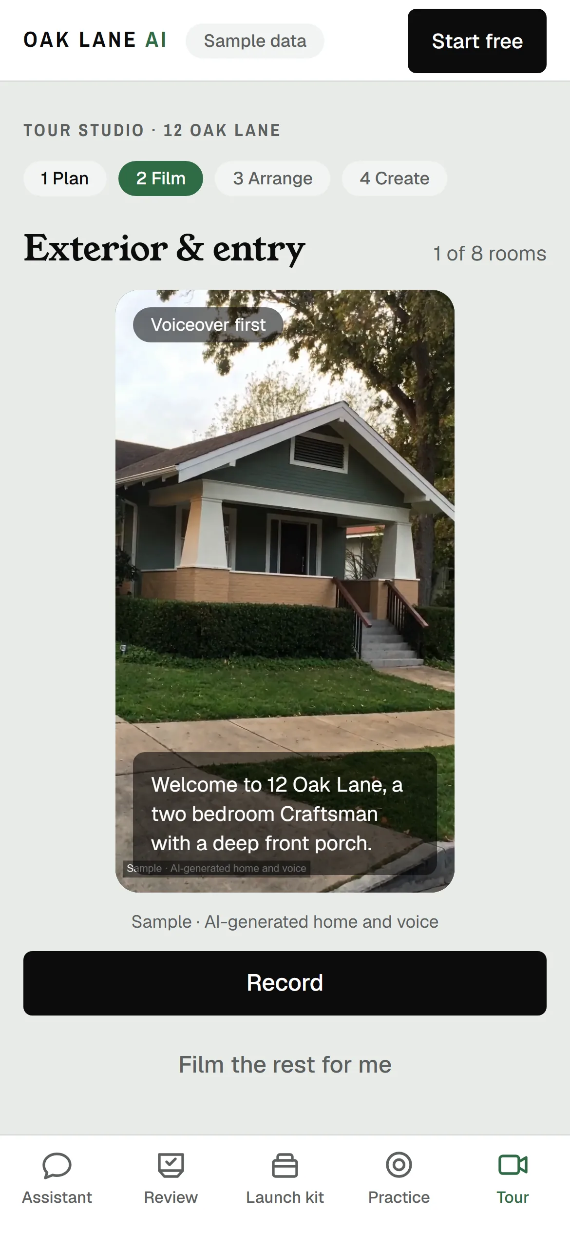 Tour Studio filming the outside of 12 Oak Lane, with the line to read on screen